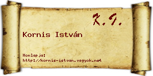 Kornis István névjegykártya